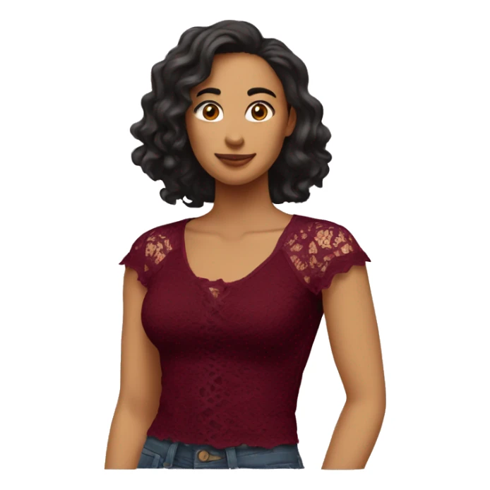 Burgundy lace top  sticker