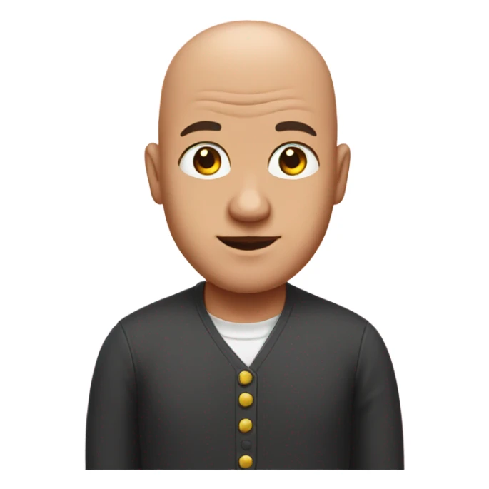 Bald man with a pink bow on top of his head  sticker