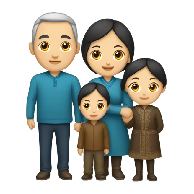 Kazakh family sticker