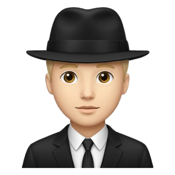 new yorker with hat and suit, black, light skin guy sticker