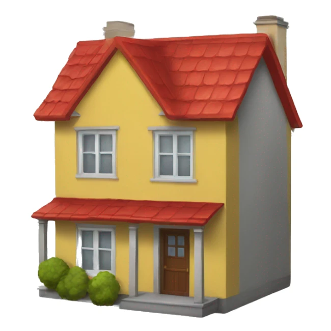 house with yellow walls and red roof sticker