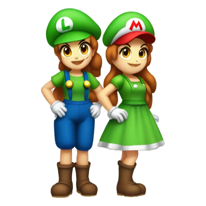 Mario and Luigi as girls sticker
