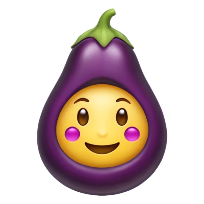 Un emoji jaune avec une aubergine sticker