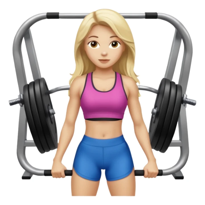 Blonde girl with long hair gym sticker
