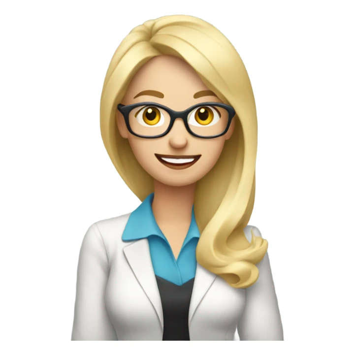 Blonde realtor wearing glasses talking on cell phone sticker