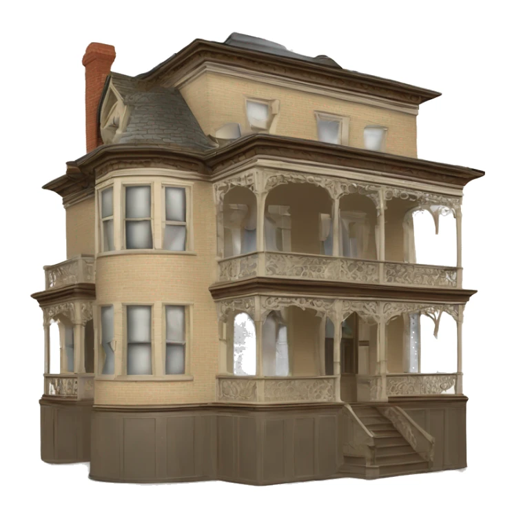 Exclusive pre-Victorian Mansion hotel bird’s house floor plans sticker