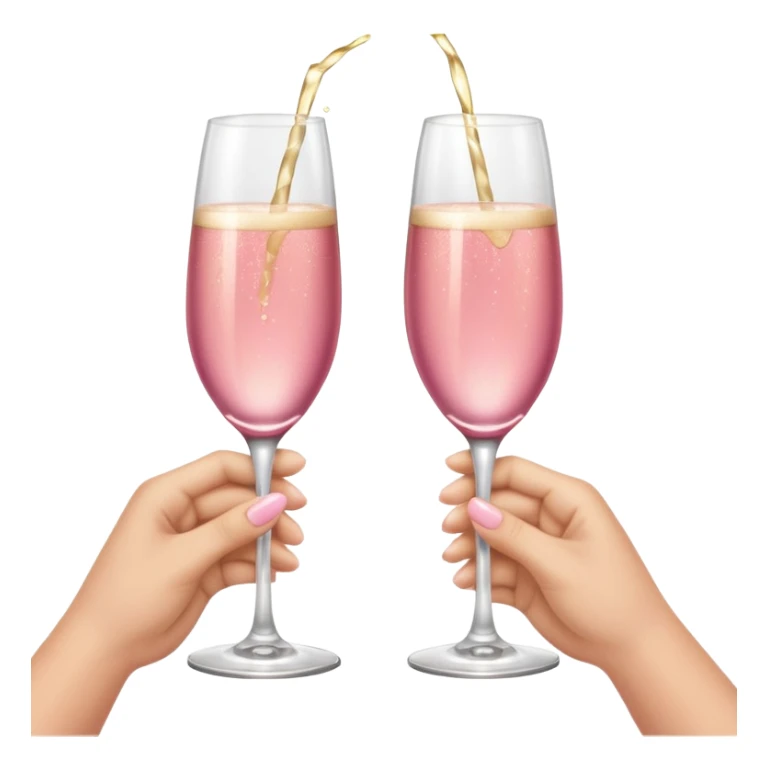 champagne glasses with pink champagne giving cheers with two hands sticker