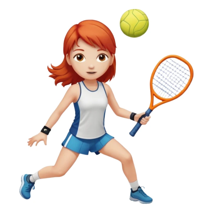 Chica pelirroja bajo el sol jugando padel  sticker