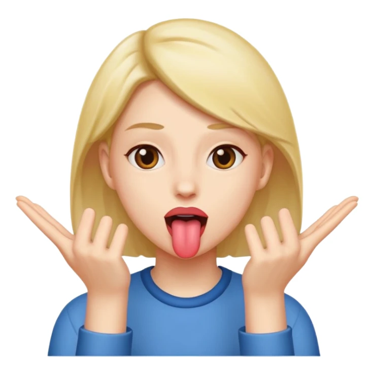 tongue out with hands to the side sticker