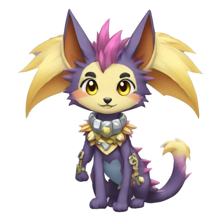 Anthro Sona Fakemon with a spiked collar Full Body sticker