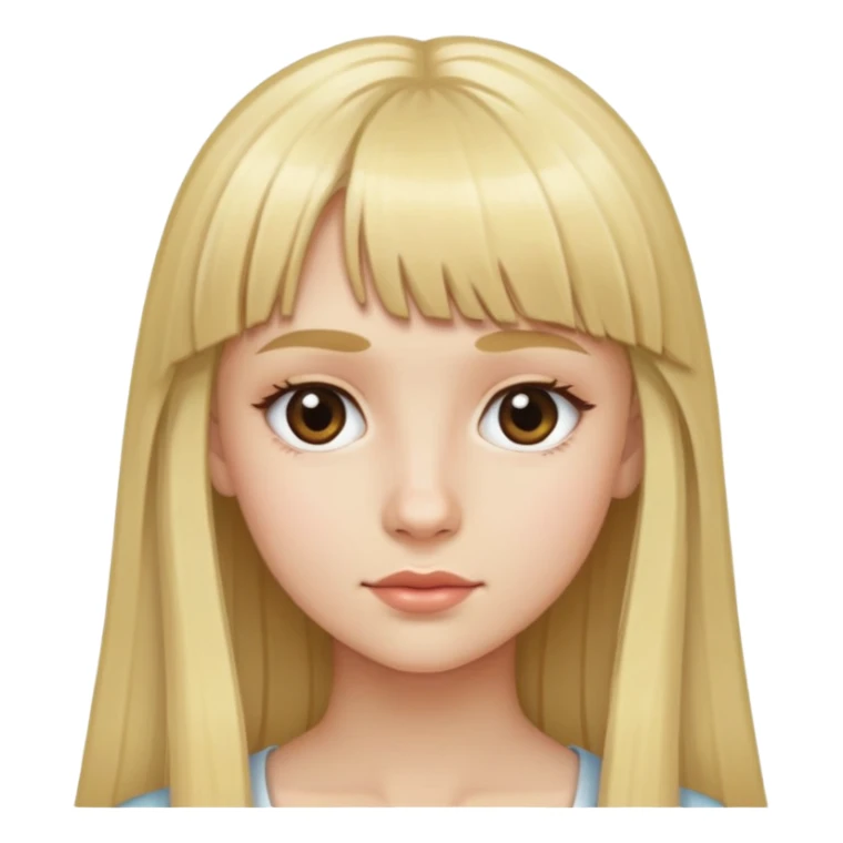 Girl with long blonde hair and micro bangs sticker