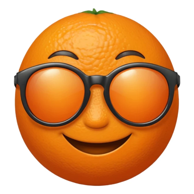 Orange with smile face with sun glasses sticker