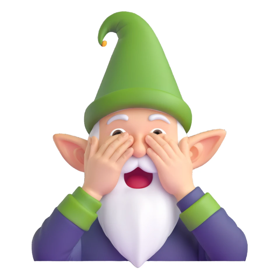 gnome holding his head and screaming sticker