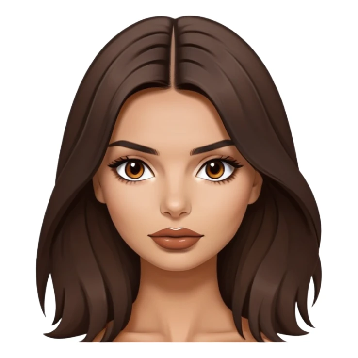 Emily Ratajkowski, famous model with long dark brown hair, full lips, and expressive brown eyes sticker