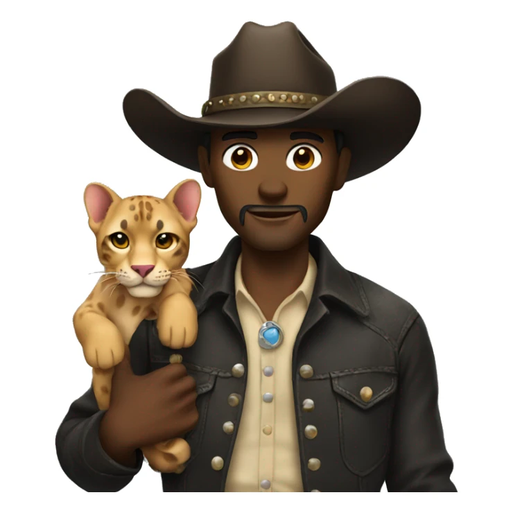 Cowboy holding a panther  sticker