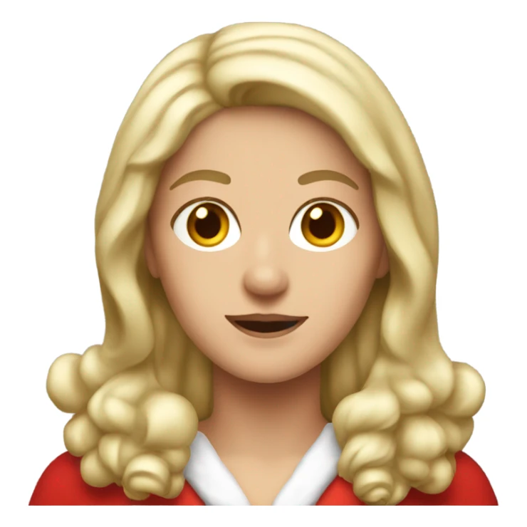 blonde middle aged woman with brown eyes dressed as santa sticker