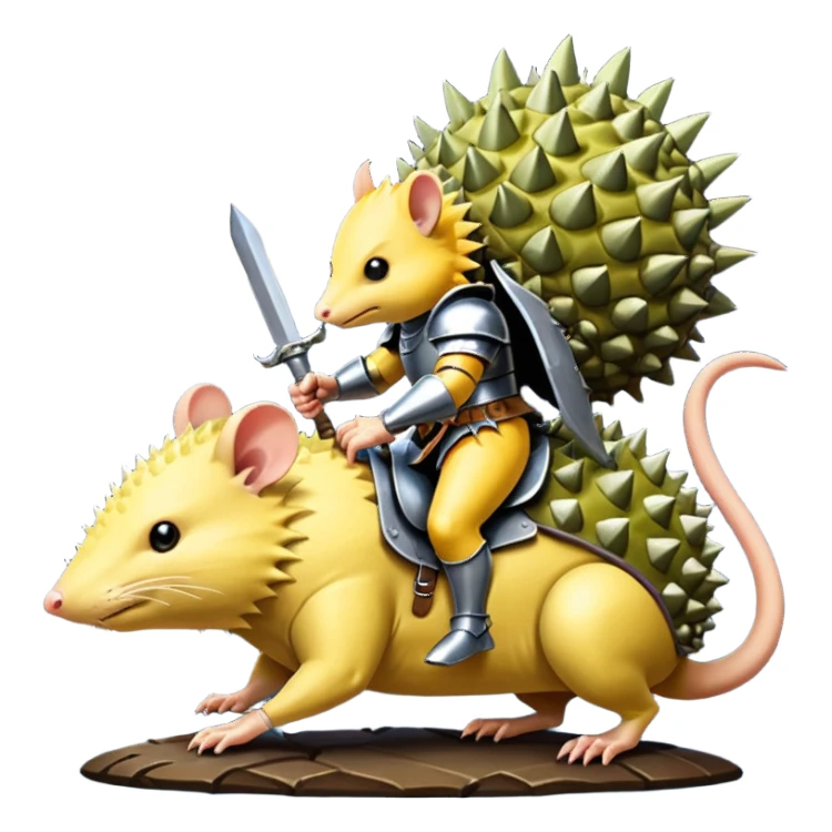 DURIAN KNIGHT RIDE ON THE RAT IN THE  MOON sticker