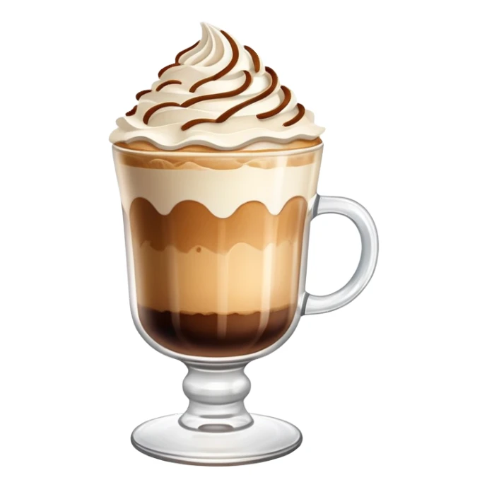 Dalgona coffee with whipped coffee topping in glass sticker