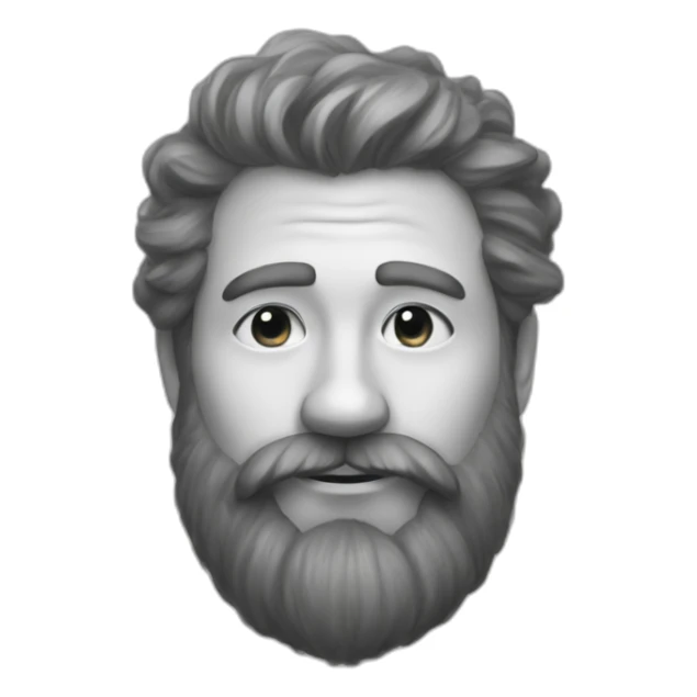 Simple sketch of a beard man, painted only with pencil. No details, just sketch sticker