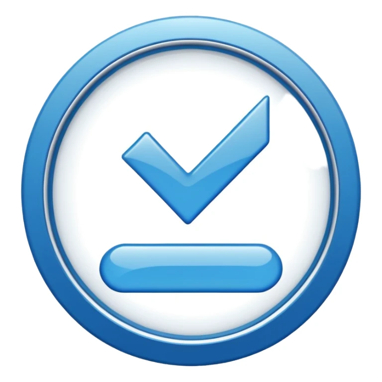 Creates a high-resolution image of the blue Meta (Facebook and Instagram) certification badge, with a white checkmark inside a blue circle, on a transparent background. The style should be simple sticker
