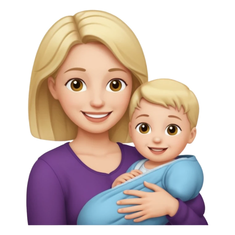 Mom holding baby sticker