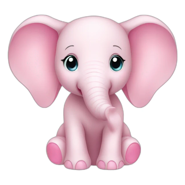 baby pink cartoon elephant sticker