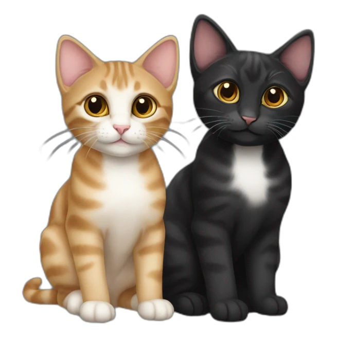 two-cats-bengali-cat-cat-black-kitten-together sticker