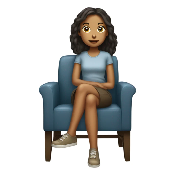 girl sitting on a chair sticker