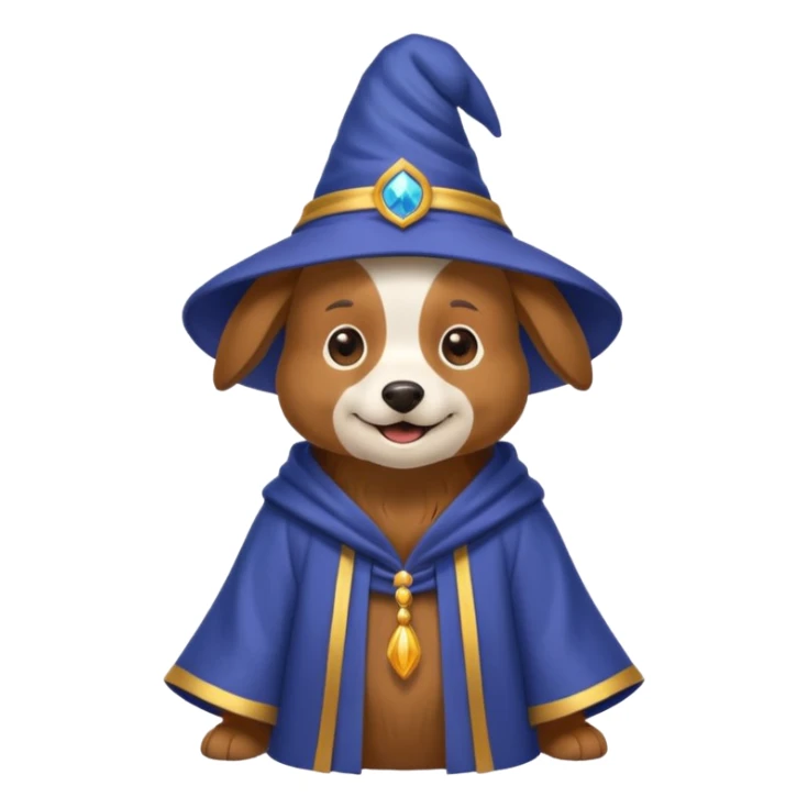 Dog wizard sticker