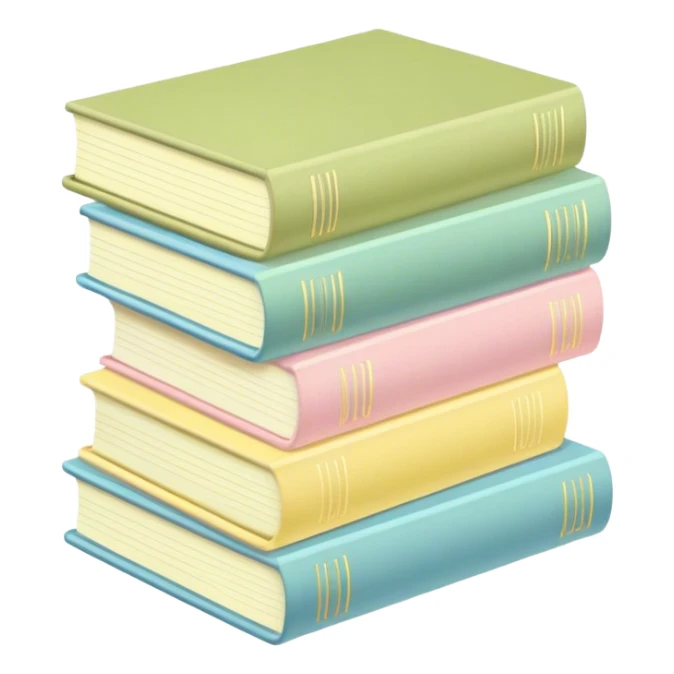 Pastel pink pastel yellow pastel blue and matcha colored books sticker