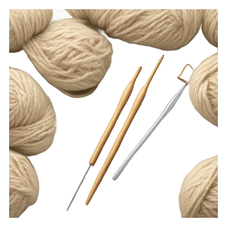 beige skein of yarn and knitting needles sticker