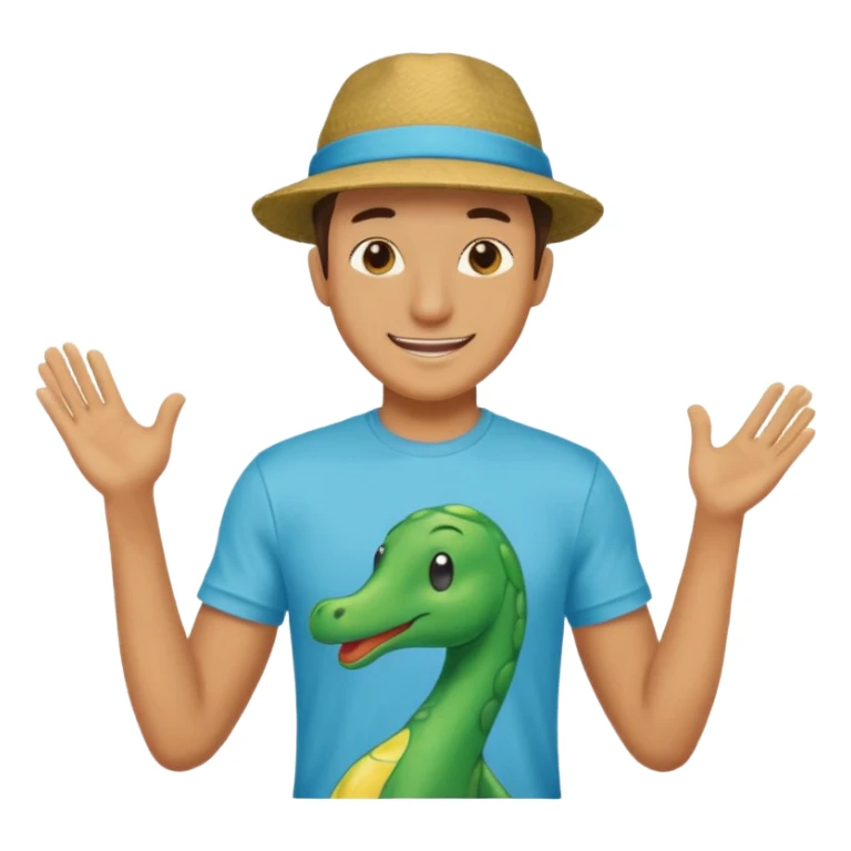 A handsome guy looks bold and brash, wears a t shirt and has a hat sticker