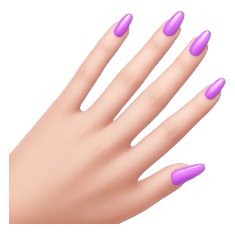 pink nails, 5 fingers purple skin sticker