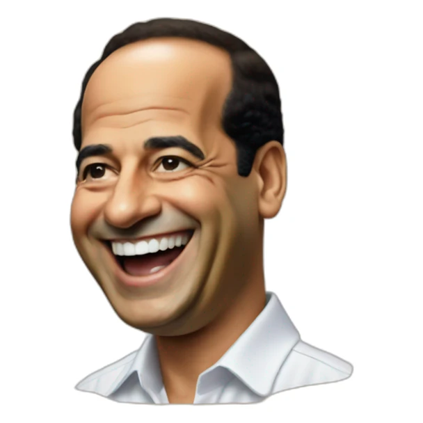 Abdel Fattah El-Sisi laughing on the beach sticker