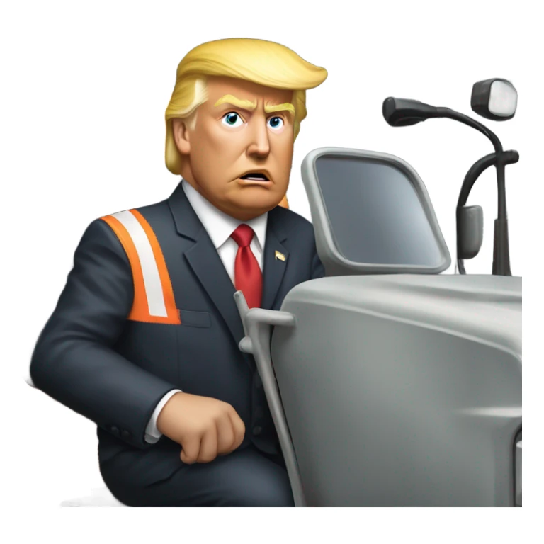 Donald Trump in Garbage Truck  sticker