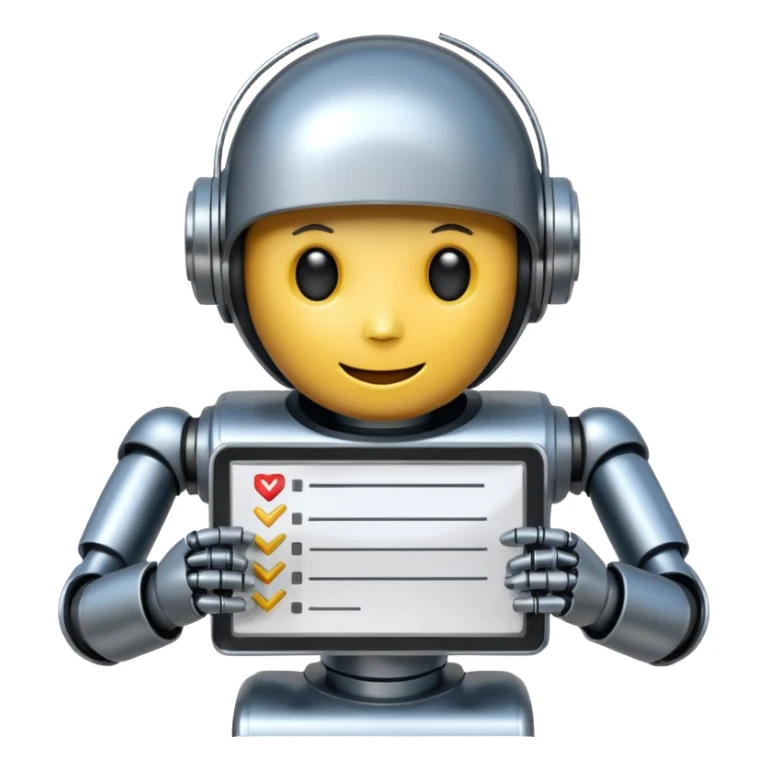 emoji of a checklist for a robot sticker