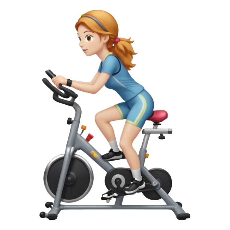 Strawberry blonde girl riding stationary bike sticker