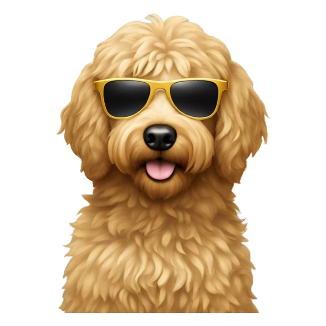 Golden doodle with sunglasses sticker