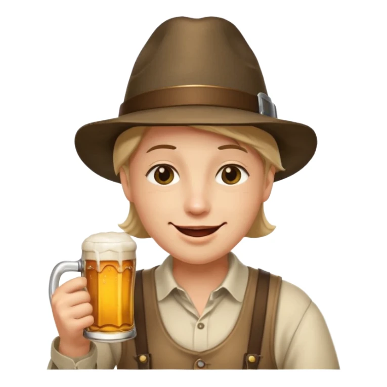 Erstelle smilie "zwinkerndes Gesicht" mit Bierkrug und Hut sticker