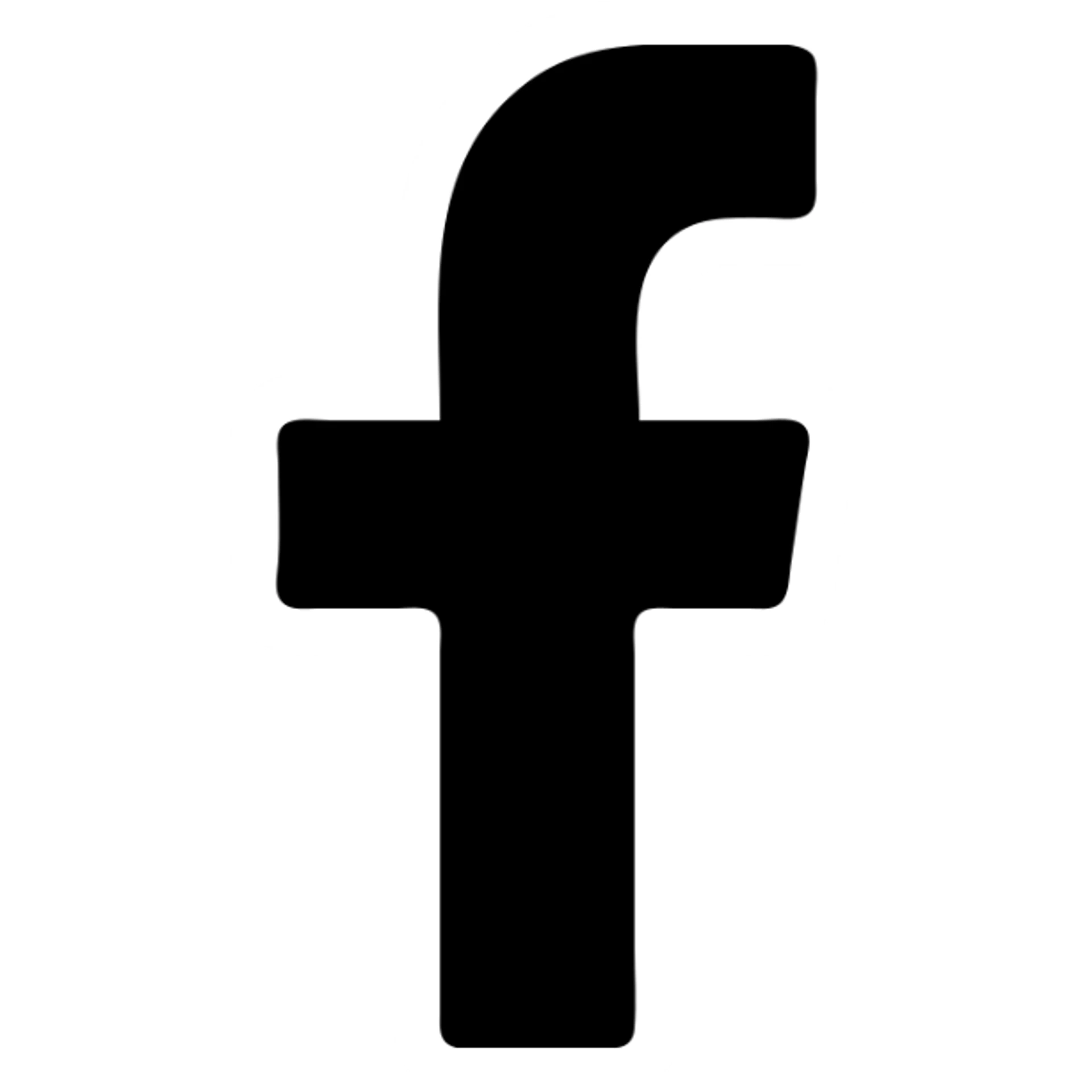 white simple Facebook logo, flat design, no text, for dark backgrounds sticker