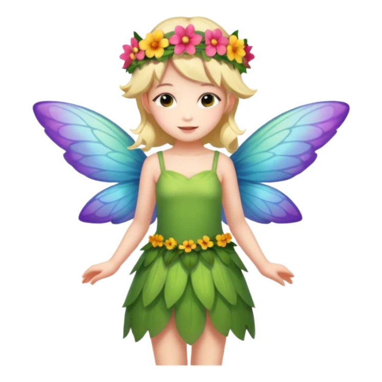 A flower fairy girl with one wing, full body display sticker