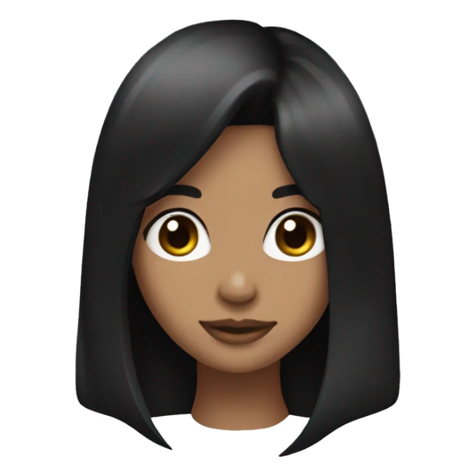 black bob hair, heart eyes sticker