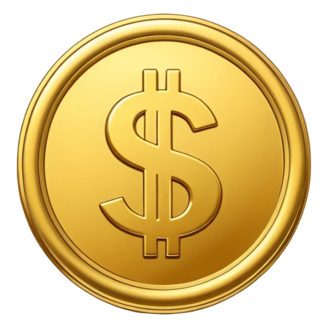 Gold coin with dollar sign WhatsApp emoji sticker
