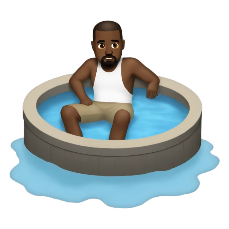 kanye west sitting in a hot tub  sticker