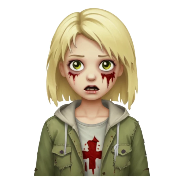 girl zombie with blonde hair sticker