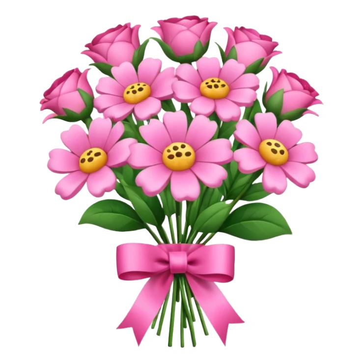 pink flower bouquet for birthday gift sticker