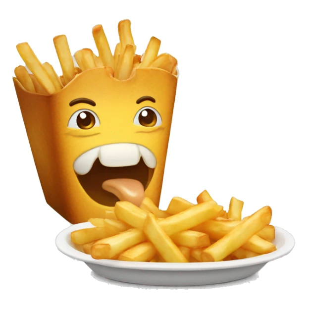 Monsieur qui mange une poutine sticker