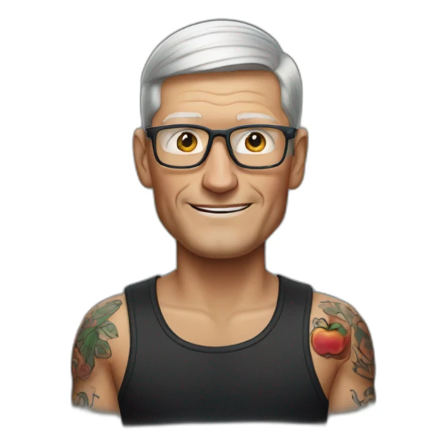 Tim Cook with tattoos sticker