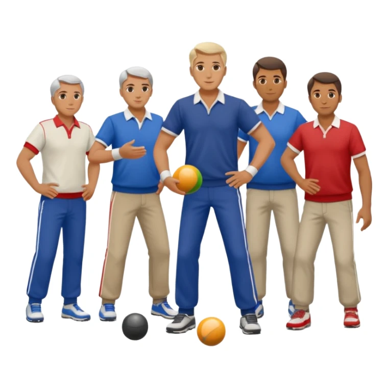 French guys and girls playing petanque sticker