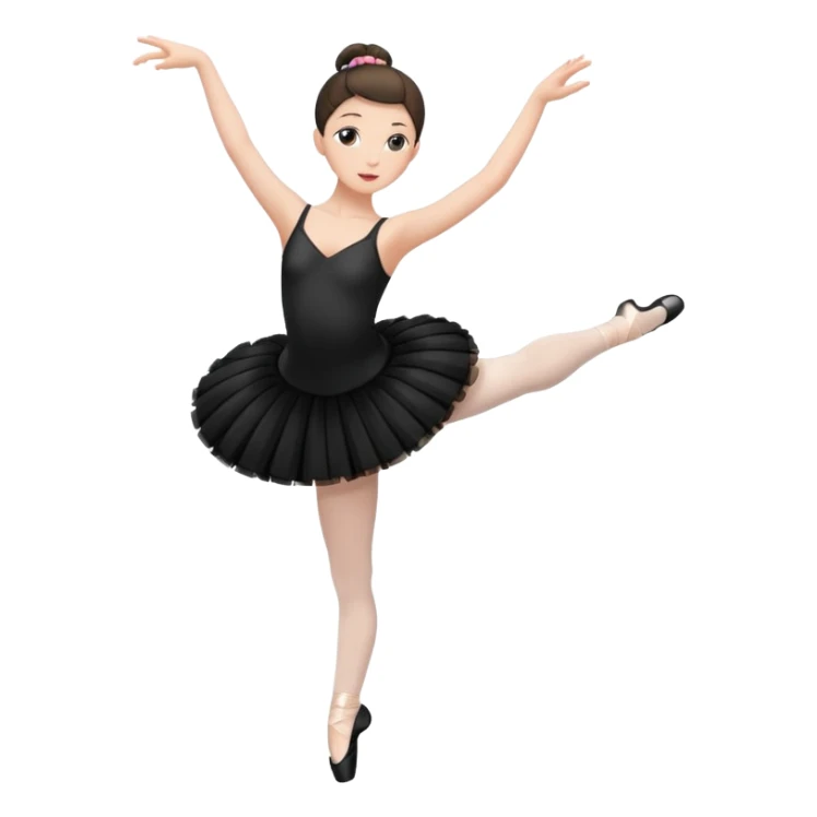full body balet with black tutu holding ball sticker